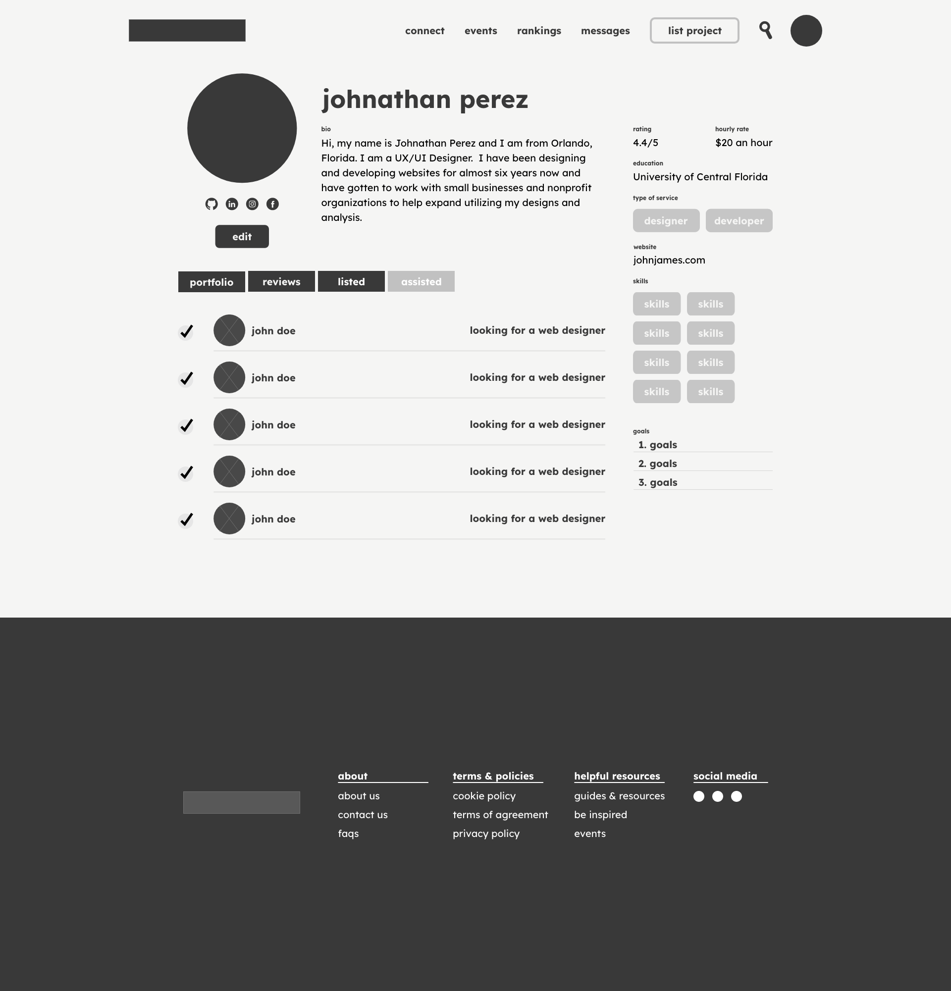 User Profile Page